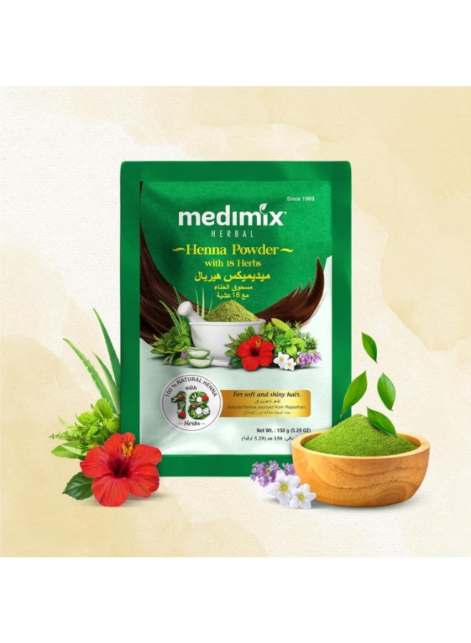 Medimix Henna Powder with 18 Herbs - For Soft & Shiny Hair - 100% Natural Hair Color - Controls Damage and Keeps Hair Moisturized - 150 gm - Image 4